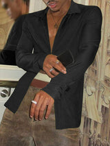 Mens Textured Knit Long Sleeve Shirt SKUL03021