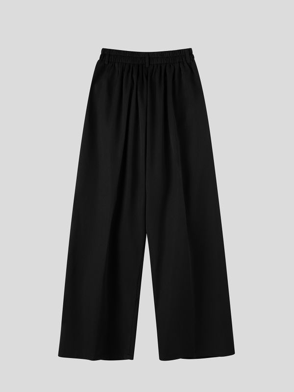 Men's Smart Chic Stage Runway Multi-Button Slit Pleat Wide-Leg Pant SKUL84759