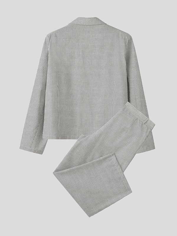 Men's Striped Casual Two Pieces Outfit SKUL40302