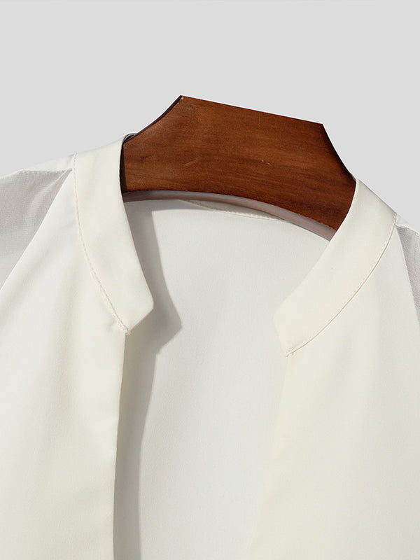 Mens Sheer Mesh Panel Long Sleeve Shirt SKUL03637