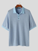 Mens Textured Commuter Short Sleeve Polo Shirt SKUK67202