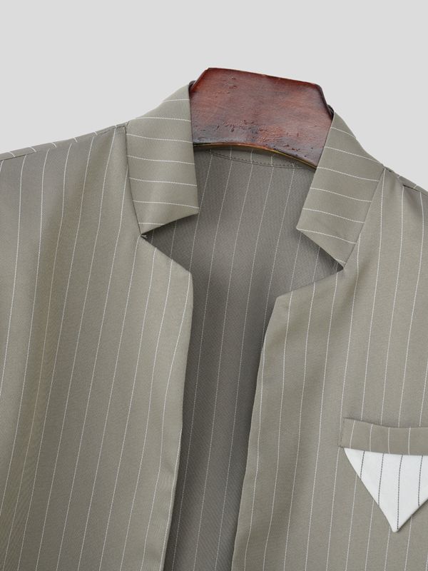 Men's Stripe High Waist Two Pieces Outfit SKUL46102