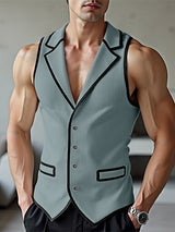 Men's Bold Striped Contrast Casual Waistcoat SKUL31255