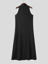 Mens Solid Color Textured Long Tank SKUL03781