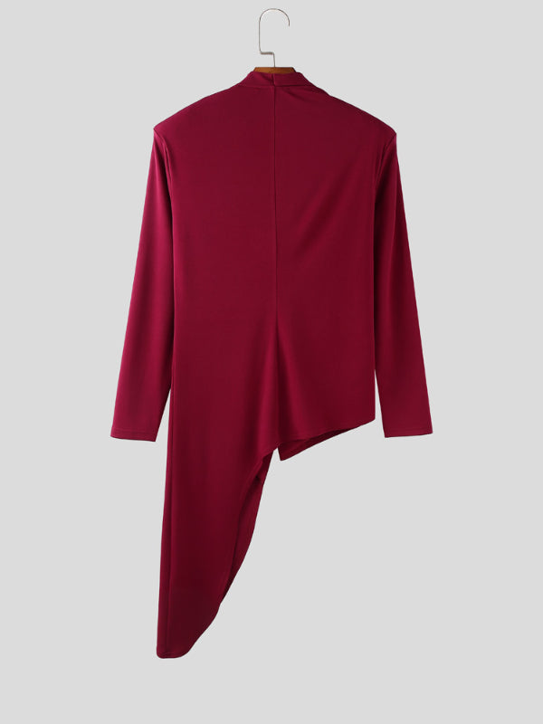 Men's Irregular Hem Long Sleeve Blazer SKUL23888