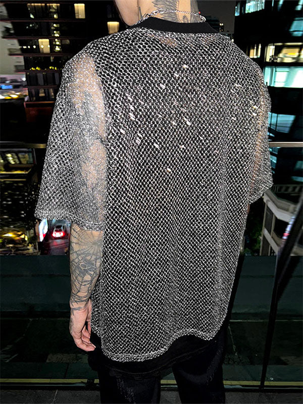 Mens Sheer Mesh Short Sleeve T-Shirt SKUL13658