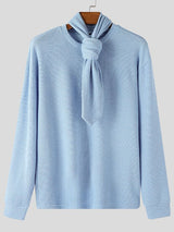 Men's Textured Tie Long Sleeve Shirt SKUL43664