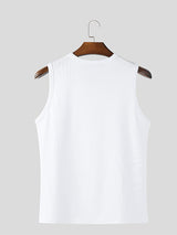 Mens Solid Color Textured Casual Tank SKUL10782