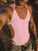 Men's Sheer Backless Bodysuit SKUL22307