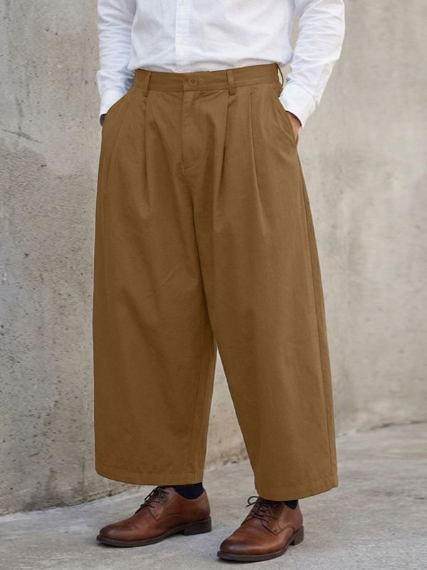 Men's Solid Color Wide Leg Casual Pant SKUL50957