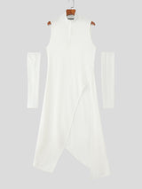 Men's Solid Color Split Hem Casual T-Shirt SKUL25094