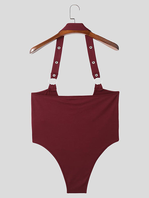 Mens Sexy Cutout Fitted Sleeveless Bodysuit SKUL03644