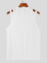 Mens Hollow Out Design Slim Fit Knit Tank SKUK65697