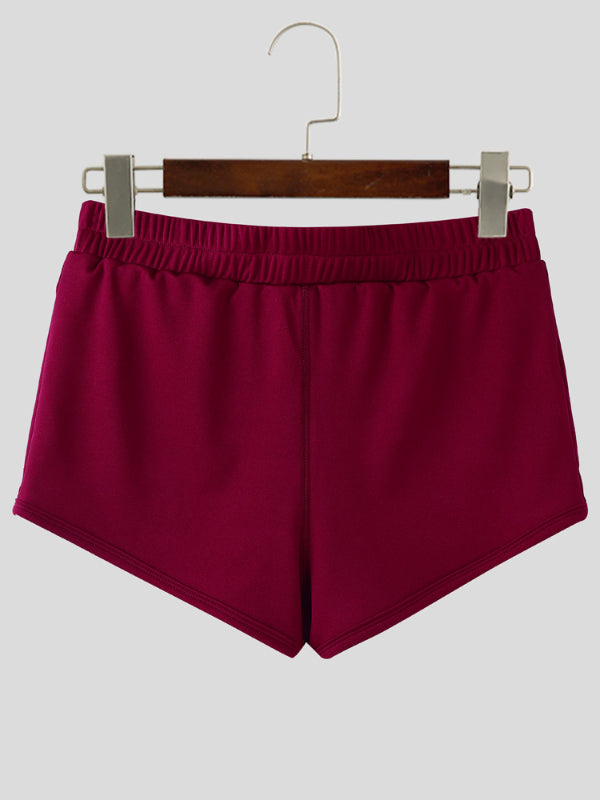 Mens Solid Color Heart Cut-Out Casual Short SKUL18886