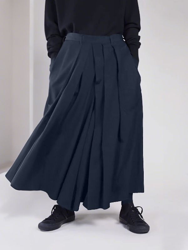 Men's Deconstructed Solid Color Pleated Pant SKUL48757