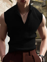 Mens Solid Color Textured Casual Tank SKUL09764