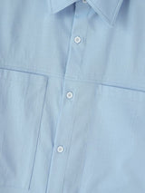 Men's Early Autumn Urban Casual Patch Pocket Boxy Fit Long Sleeve Turn-Down Collar Shirt SKUL81841