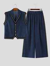 Men's Striped Colorblock Casual Two Pieces Outfit SKUL24745