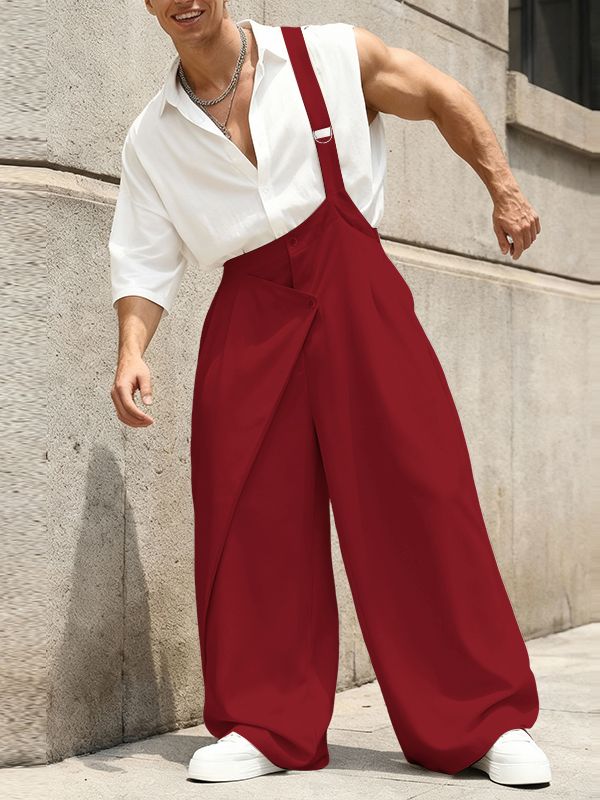Men's Deconstructed Solid Color One Shoulder Jumpsuit SKUL51017