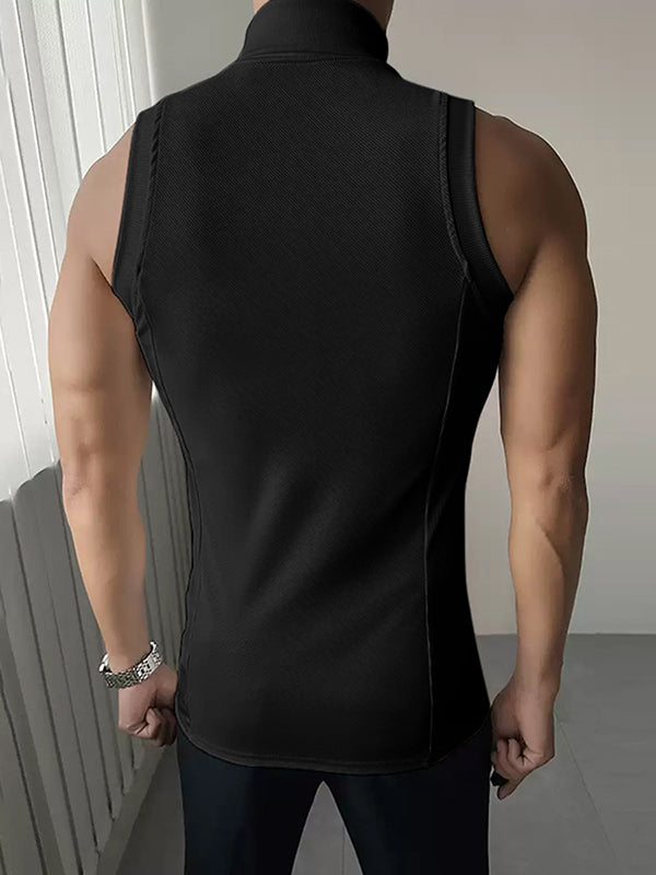 Mens Solid Textured Slim Fit Tank SKUK99018