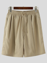 Mens Solid Color Wide-Leg Casual Short SKUL20175