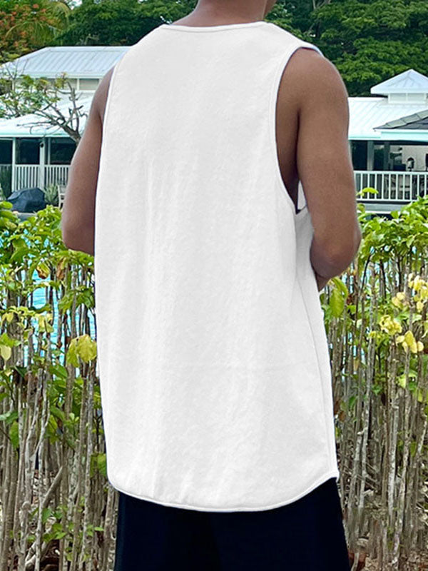 Mens Number Print Sleeveless Tank SKUK76522