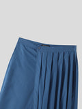 Mens Solid Pleated Side Pockets Pants SKUK57947