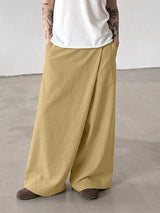 Men's Vintage Casual Asymmetric Cross Wrap Baggy Wide Leg Pant SKUL69118