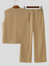 Men's Corduroy Casual Two Pieces Outfit SKUL28180