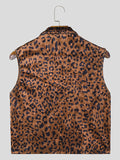 Mens Leopard Print Straps Sleeveless Crop Tops SKUK58193