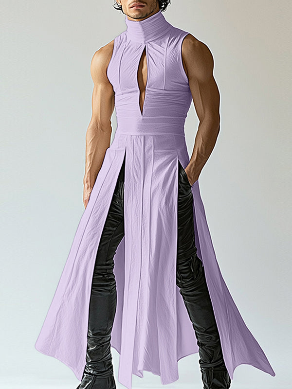 Mens Cutout Split Long Sleeveless Tank SKUL04305