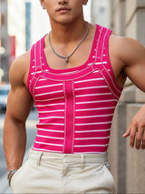 Men's Stripe Knit Casual Tank SKUL47885
