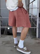 Men's Textured Vertical Stripe Corduroy Short SKUL25717