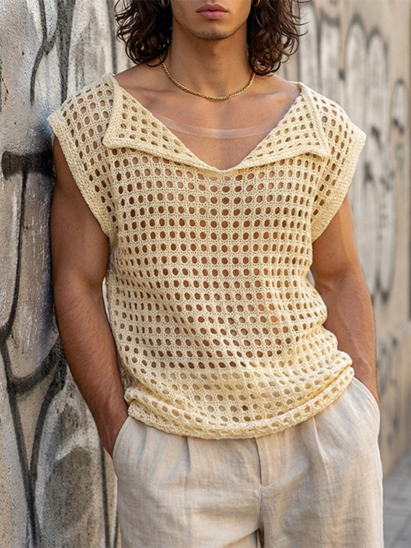 Men's Hollow Out Mesh Design Tank SKUL54406