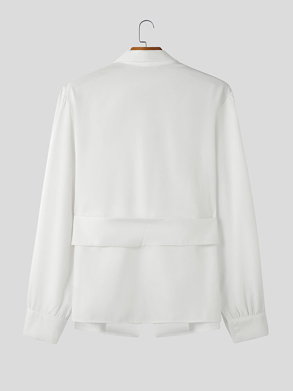 Mens Minimalist Button Design Long Sleeve Shirt SKUL01066