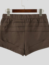 Men's Western Glute-Shaping Trend Multi-Tiered Horizontal Pleated Design Side Split Short SKUL63659