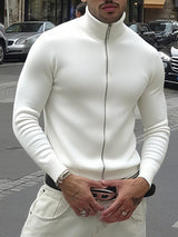 Men's Knit Zip Long Sleeve Cardigan SKUL23686