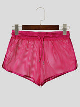 Men's Nightclub Party Sheer Mesh Drawstring Mid-Low Waist Short SKUL77512