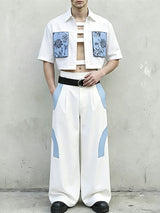 Men's Avant-Garde Deconstructed Crop Two Pieces Outfit SKUL61173