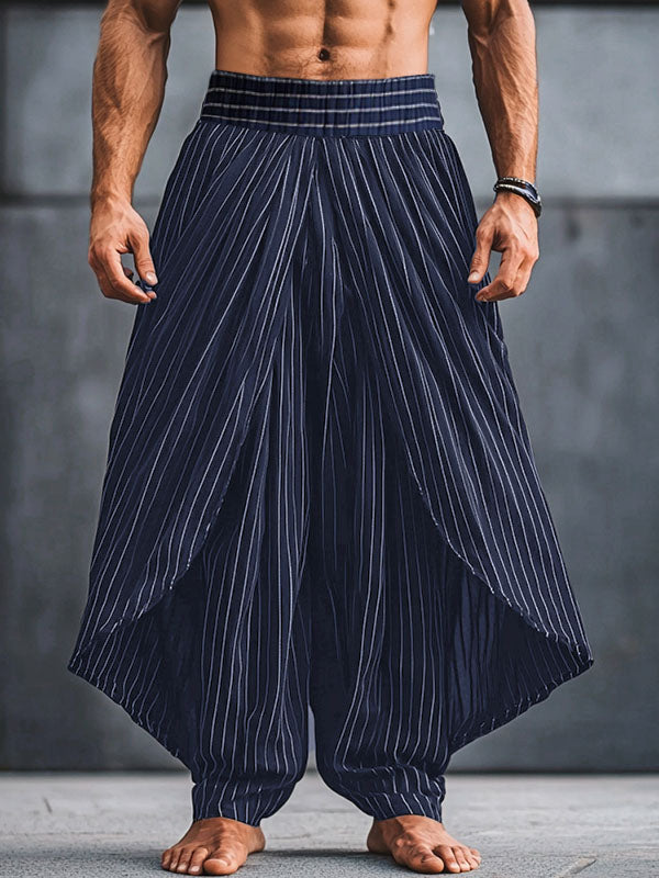 Mens Multi-Layered Striped Loose Fit Pant SKUL05736