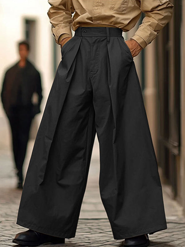 Mens Solid Color Wide-Leg Pant SKUL15171