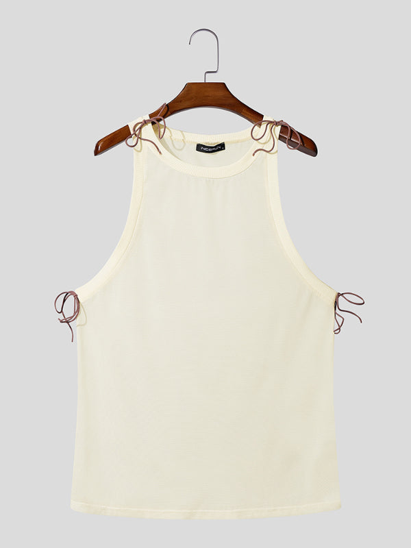 Mens Hollow-Out Mesh Crew Neck Tank SKUL18637