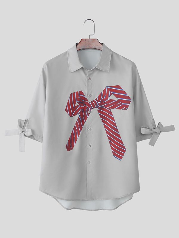 Men's Bow Tie Print Half Sleeve Shirt SKUL41039