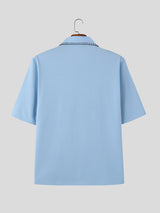 Mens Solid Short Sleeve Casual Golf Shirt SKUK58636