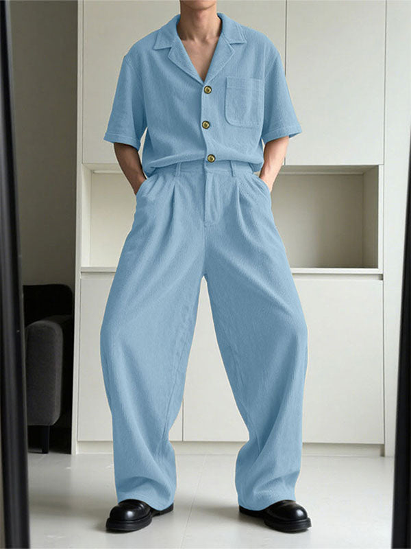 Men's Casual Corduroy Two Pieces Outfit SKUL23595