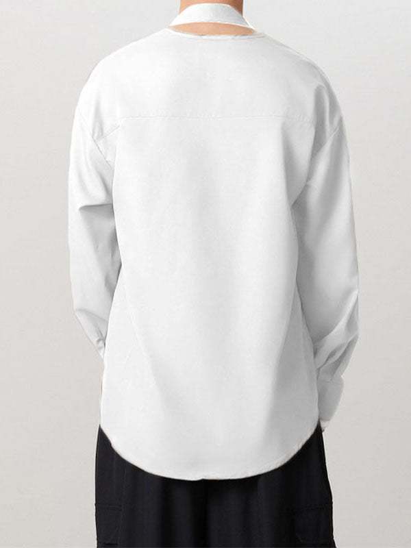 Mens Tie Design Long Sleeve Shirt SKUK80594