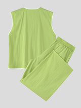 Men's Contrast Stripe Casual Two Pieces Outfit SKUL20995