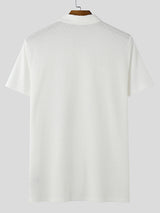 Mens Texture Knitted Short Sleeve Shirt SKUK99343