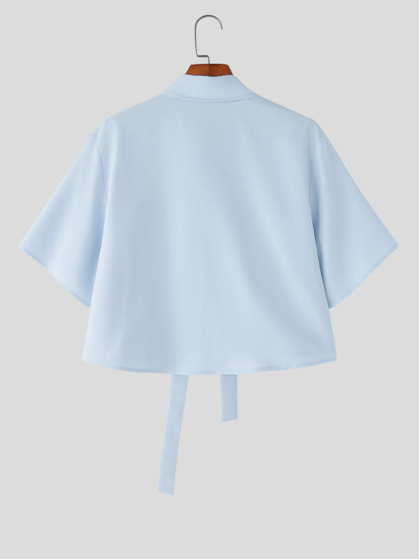 Mens 3D Floral Tie Casual Short Sleeve Shirt SKUL12752