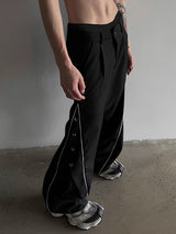 Mens Solid Color Deconstructed Long Pant SKUK76971